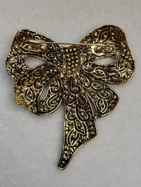 New Rhinestone Bow Brooch / Pin - Picture 2 of 3